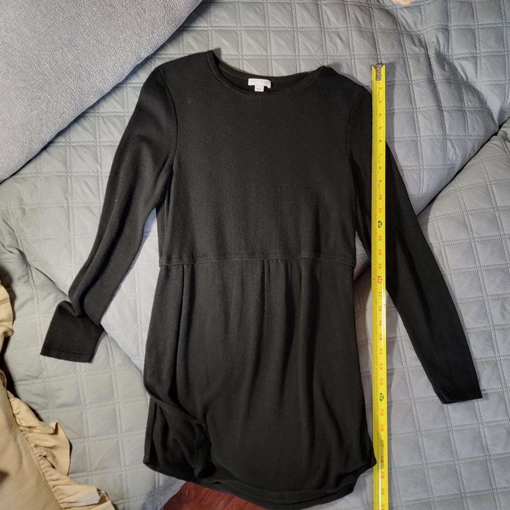 J. Jill Grace Side Split Tunic Sweater Black Size XS